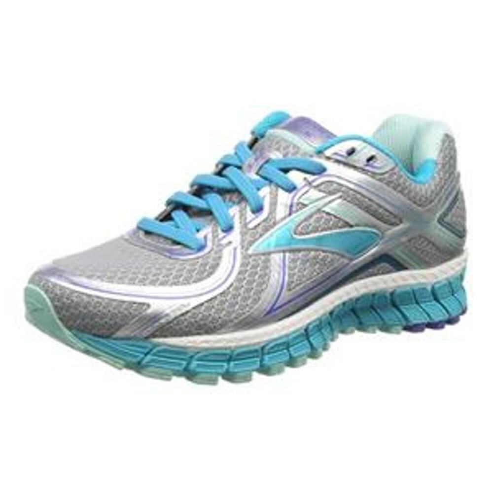 Brooks Adrenaline GTS 16 Running Shoes Lace Up Mesh Athletic Silver Gray Blue 10